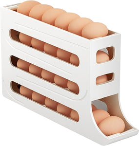 Soporte para huevos para nevera, organizador automático de huevos de 4 niveles para refrigerador
